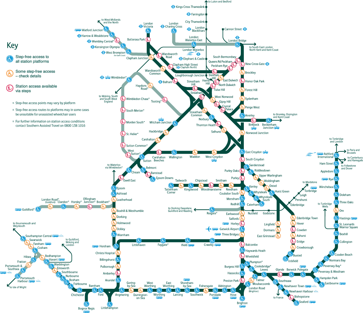 Southern railway route map